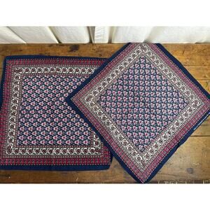 Elephant Brand Bohemian Bandana Handkerchief Maroon Navy & White 100% Cotton